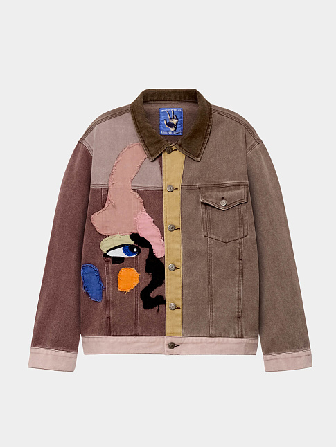 Куртка PATCHWORK FACE COLORBLOCKED (размер L, цвет Коричневый)