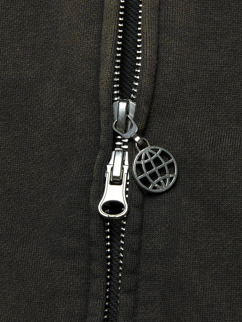 Худи WASHED OG APPLIQUE ZIP-UP (размер M, цвет Серый)