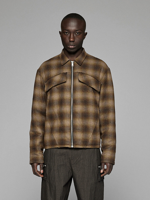 Овершот PADDED CHECKED (размер 54, цвет Коричневый)