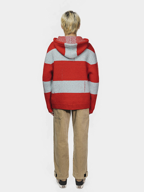 Джемпер STRIPES HOOD (размер L, цвет Красный-Голубой)