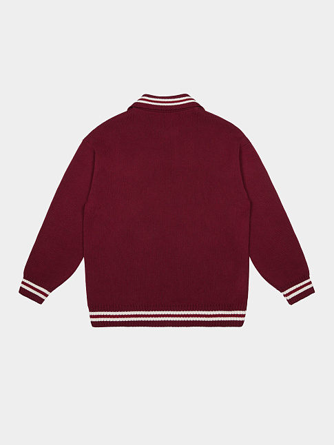 Вязаное поло (размер S, цвет Бордовый)