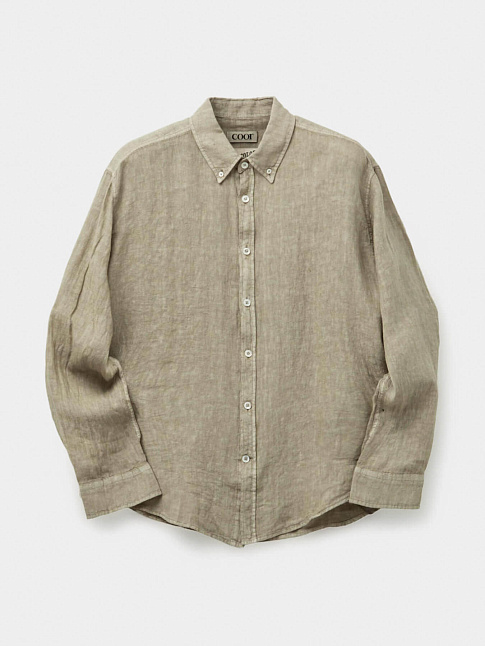 Рубашка LINEN DYED OVERSIZED (размер M, цвет Светло-коричневый)