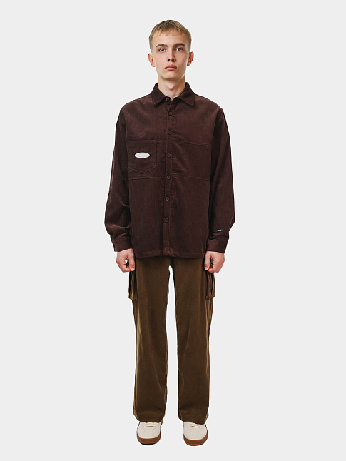 Рубашка VELVET BUTTON (размер S, цвет Темно-коричневый)