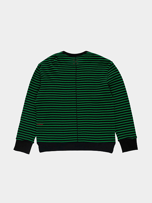 Свитер STRIPED WAFFLE (размер XL, цвет Черный-Зеленый)