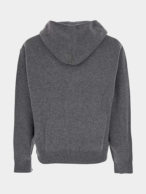 Худи DOUBLE FACE WOOL AND BLEND ZIP-UP (размер M, цвет Темно-серый)