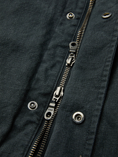 Бомбер LEATHER COLLAR WASHED CATIONIZED (размер M, цвет Темно-синий)