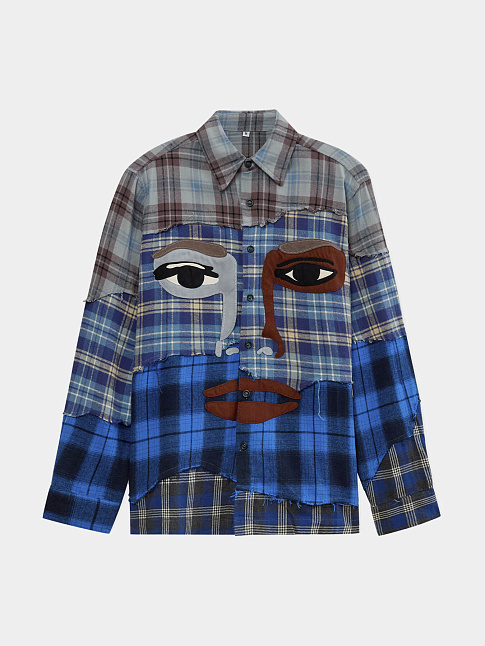 Рубашка FACE PATCHWORKED FLANNEL (размер XXL, цвет Разноцветный)