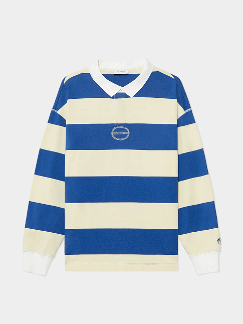 Лонгслив STRIPED POLO SWEAT (размер L, цвет Желтый-Синий)
