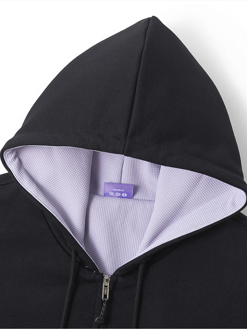 Зип худи HTF (размер S, цвет Черный-Фиолетовый)
