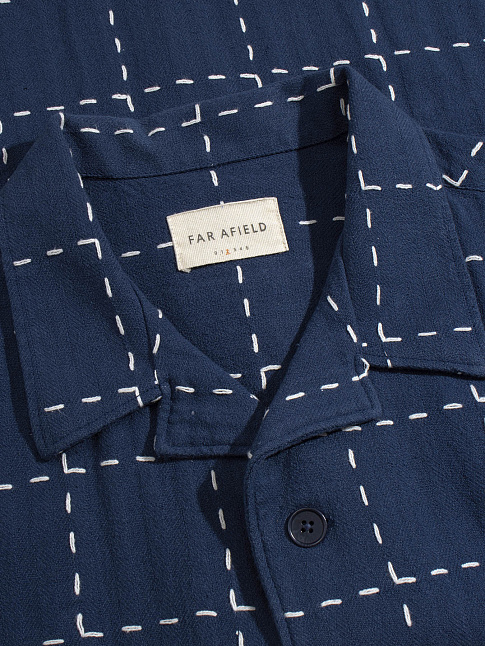 Рубашка VELOSO EMBROIDERY CHECK (размер M, цвет Синий)