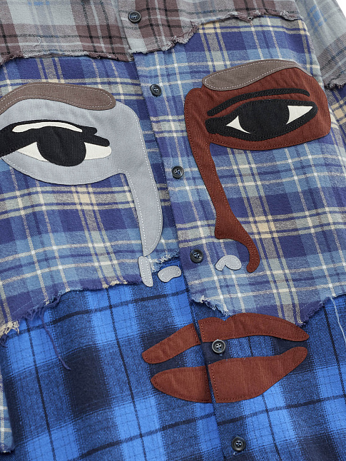 Рубашка FACE PATCHWORKED FLANNEL (размер XXL, цвет Разноцветный)