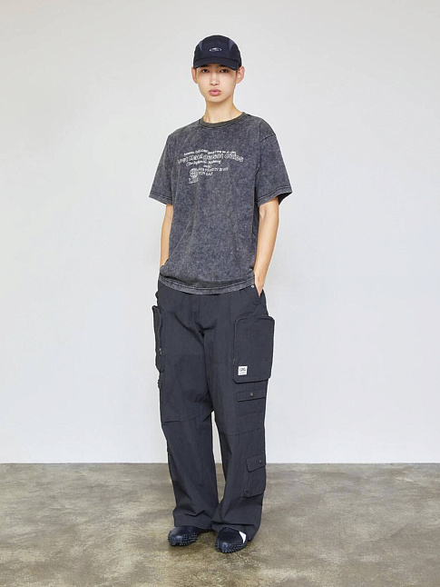 Брюки PIGMENT DYED MULTI CARGO WIDE (размер S, цвет Черный)