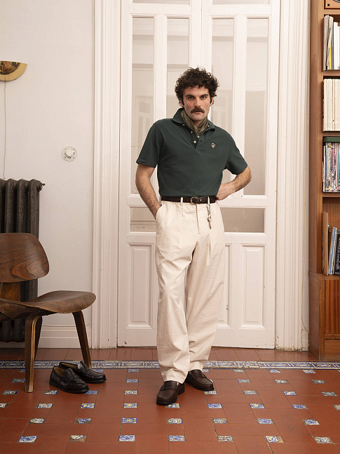 Брюки LOOSE SEERSUCKER (размер 44, цвет Бежевый)