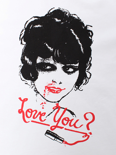 Футболка LOVE YOU? (размер S, цвет Белый-Красный)