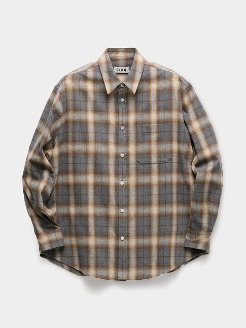 Рубашка OMBRE FLANNEL ONE POCKET CHECKERED (размер M, цвет Коричневый)