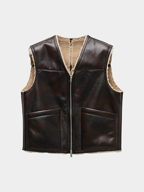 Жилет REVERSIBLE ECO SHEARLING (размер M, цвет Темно-коричневый)
