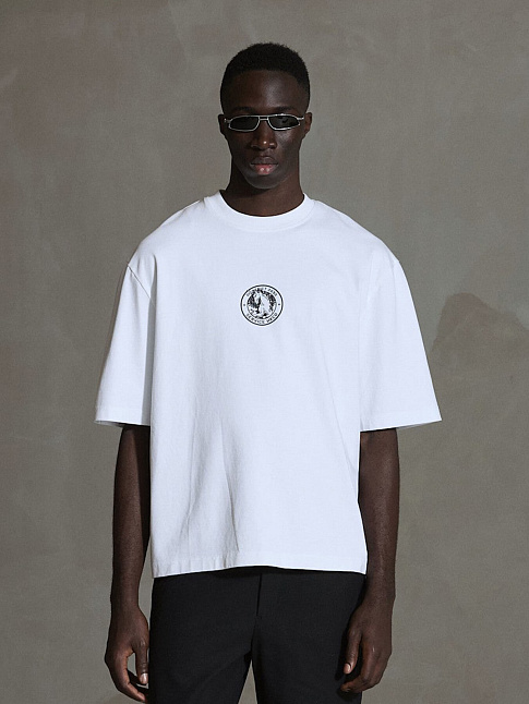 Футболка OFFICER PRINTED OVERSIZED (размер M, цвет Белый)