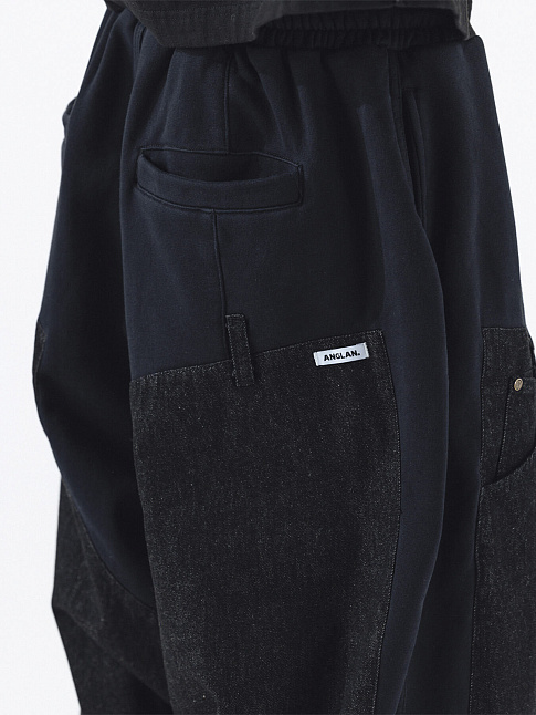 Брюки DENIM DOUBLE SWEAT BALLOON (размер L, цвет Черный)
