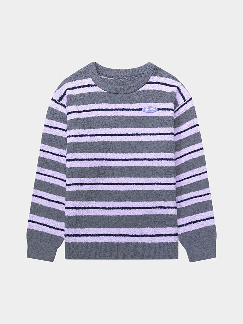 Свитер SOFT STRIPS (размер XL, цвет Серый-Фиолетовый)