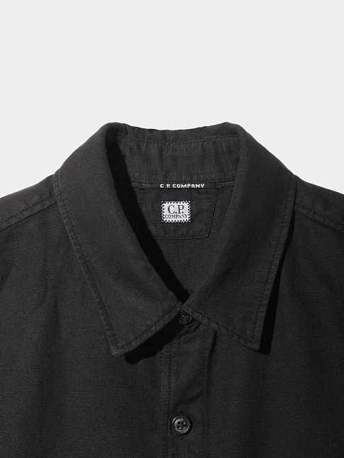 Рубашка COTTON LINEN SHIRT WITH LOGO POCKET (размер M, цвет 999)