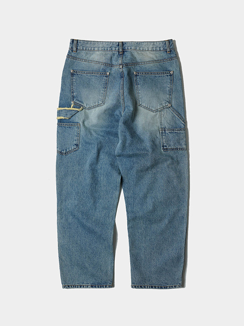 Джинсы WASHED DENIM DOUBLE KNEE (размер M, цвет Голубой)