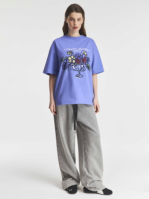 Футболка FLEURS DE L’AUBE (размер XS, цвет Фиолетовый)