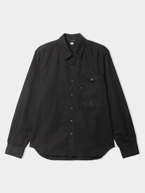 Рубашка COTTON LINEN SHIRT WITH LOGO POCKET (размер M, цвет 999)