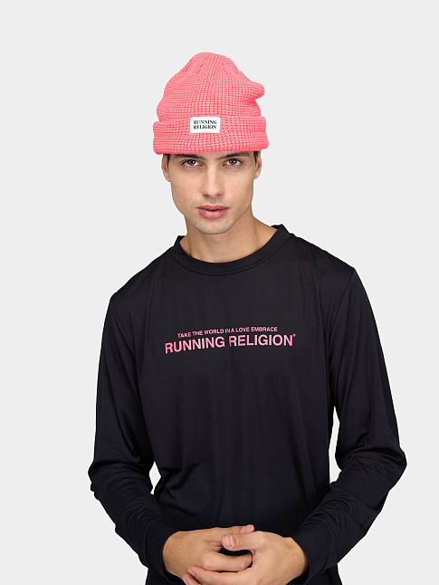 Шапка TWO LAYER WATCH BEANIE LOGO (размер one size, цвет Розовый)