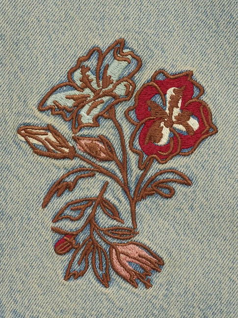 Шорты JEAN DUSTY BRODE FLEURS (размер M, цвет Голубой)