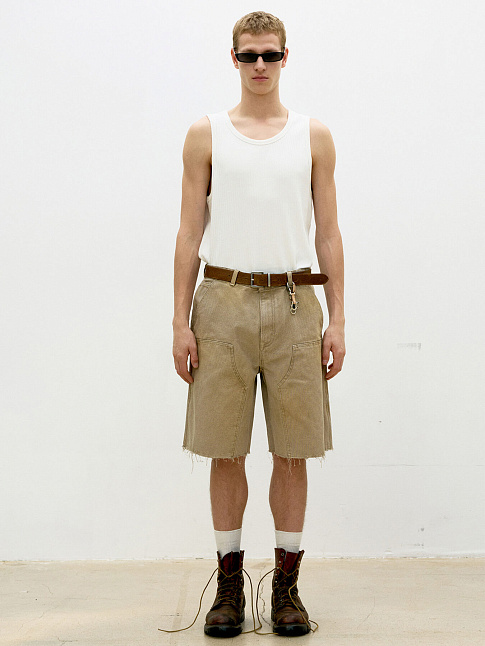 Шорты OVER DYED BERMUDA DOUBLE KNEE (размер M, цвет Бежевый)