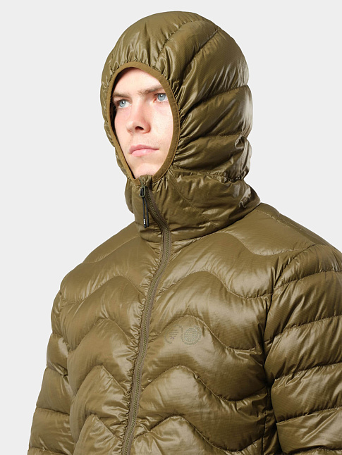 Пуховик WAVES HOODED (размер L, цвет Темно-зеленый)