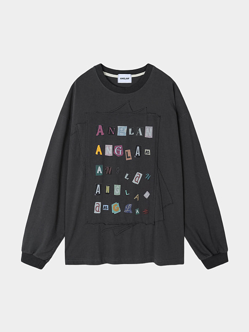 Лонгслив LIBRARY COLLAGE (размер L, цвет Темно-серый)