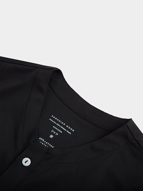 Рубашка KINOMO WITHOUT COLLAR SHORT (размер S, цвет Черный)