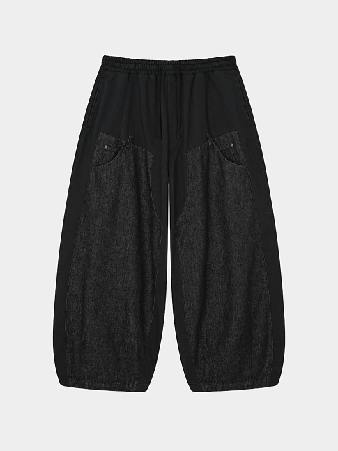 Брюки DENIM DOUBLE SWEAT BALLOON (размер L, цвет Черный)