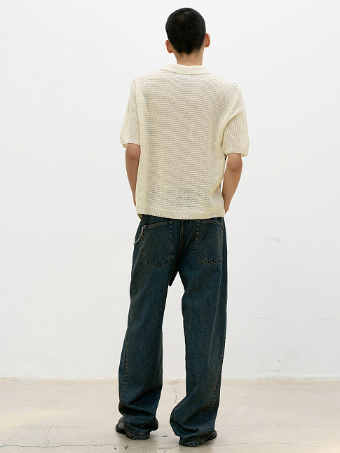 Кардиган DOUBLE PIN STRIPED HALF (размер M, цвет Бежевый)