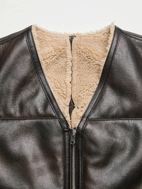 Жилет REVERSIBLE ECO SHEARLING (размер M, цвет Темно-коричневый)