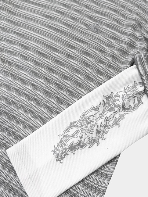 Лонгслив RHYTHM (размер L, цвет Серый-Белый)