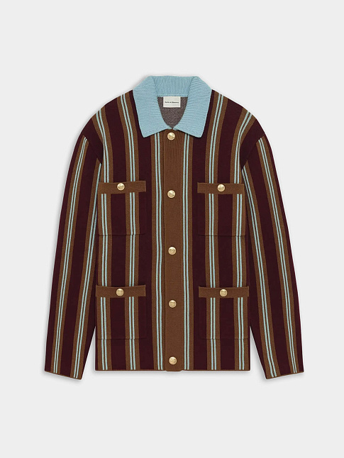 Кардиган VESTE MAILLE RAYEE (размер XL, цвет Бордовый)