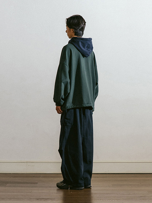 Худи WRAP HALF ZIP (размер one size, цвет Зеленый-Синий)