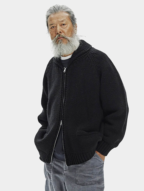 Кардиган HEAVY COWICHAN ZIPUP (размер M, цвет Черный)