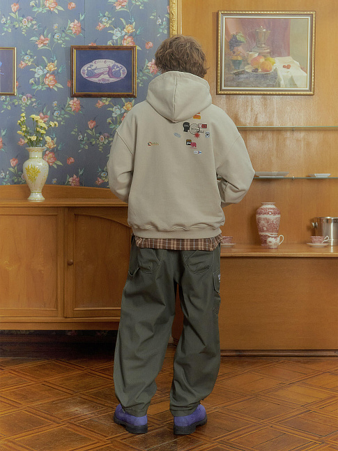 Худи LOGO MESS (размер S, цвет Бежевый)