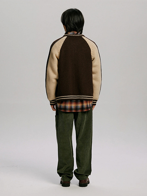 Кардиган WOOL VARSITY ZIPUP (размер M, цвет Коричневый)