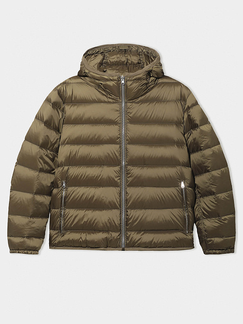 Пуховик DOWN LINER HOODED (размер 52, цвет Темно-зеленый)