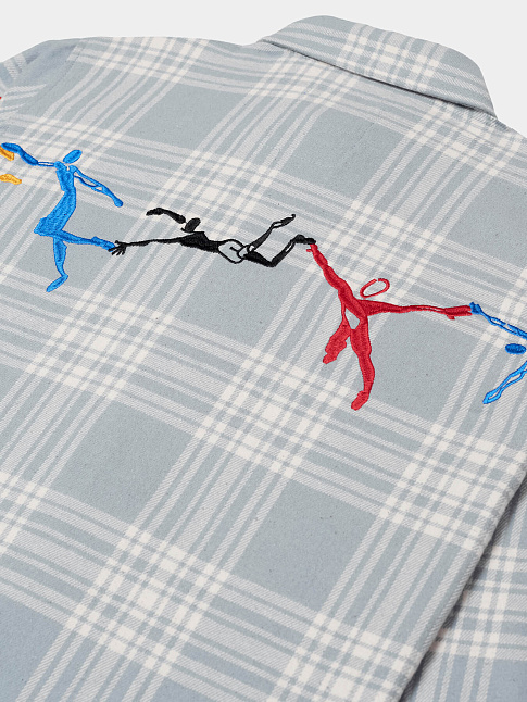 Рубашка EMBROIDERED SWINGING FIGURES (размер L, цвет Голубой)