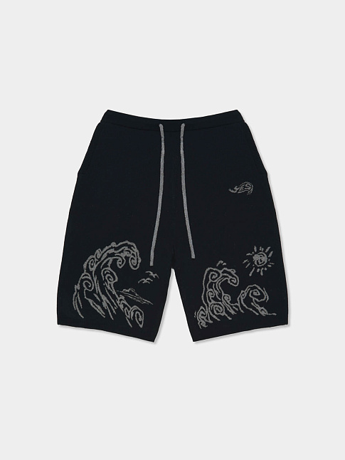 Шорты WAVE PRINT KNIT (размер L, цвет Черный)