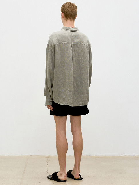 Рубашка LINEN DYED OVERSIZED (размер M, цвет Светло-коричневый)
