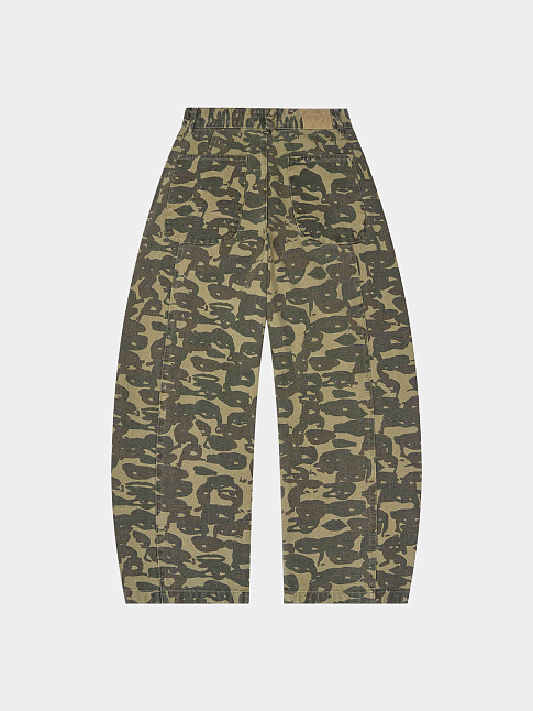 Джинсы FACE CAMO WIDE LEG (размер M, цвет Зеленый)