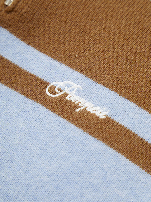 Свитер RUGBY KNIT POLO (размер L, цвет Коричневый-Голубой)