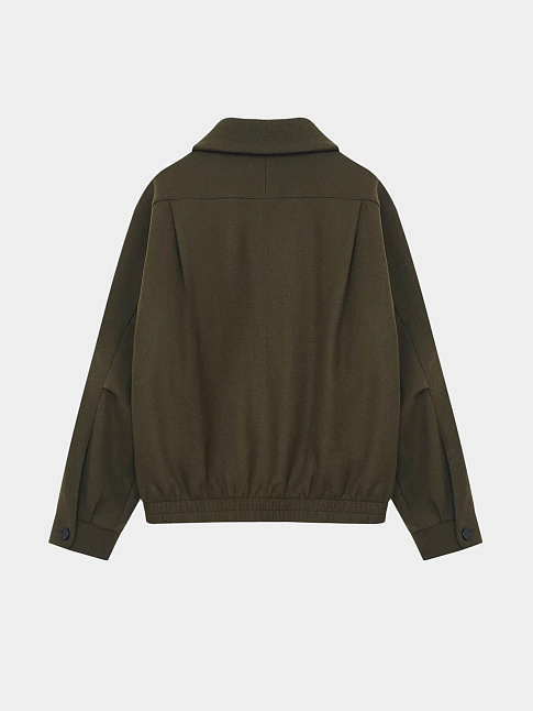 Бомбер из шерсти WOOL MOTOR (размер M, цвет Хаки)