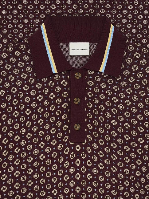 Поло MAILLE JACQUARD CRAVATE (размер M, цвет Красный)